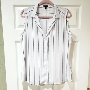 Express Button Down Sleeveless Blouse